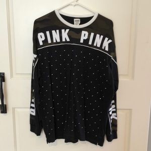 Victoria Secrets Pink Campus Bling Tee